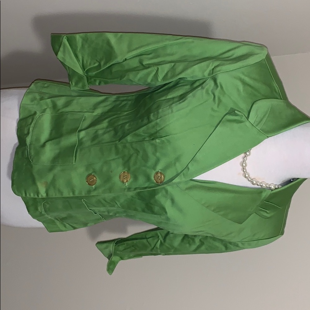 Green 3/4 sleeve blazer